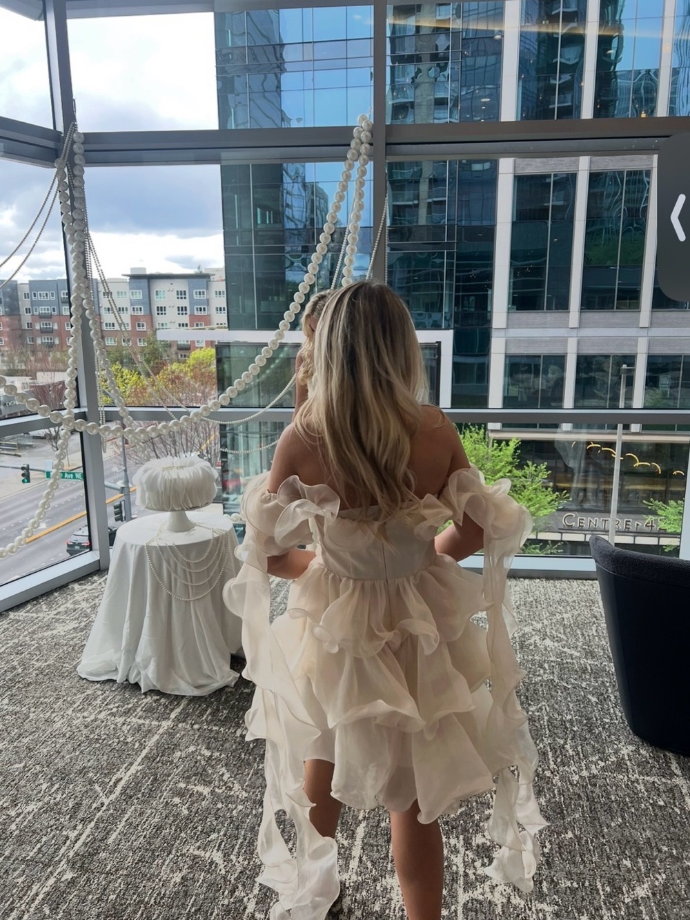 ASOS Cream Ruffle Mini Dress - Picture 5 of 6